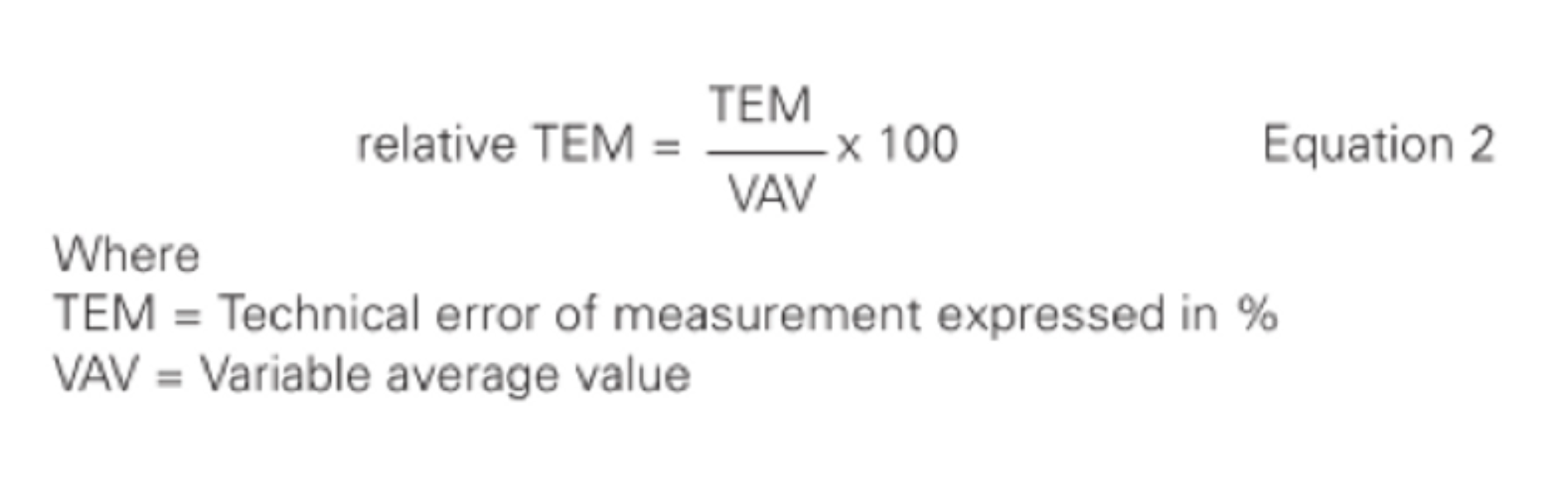 TEM equation for body composition